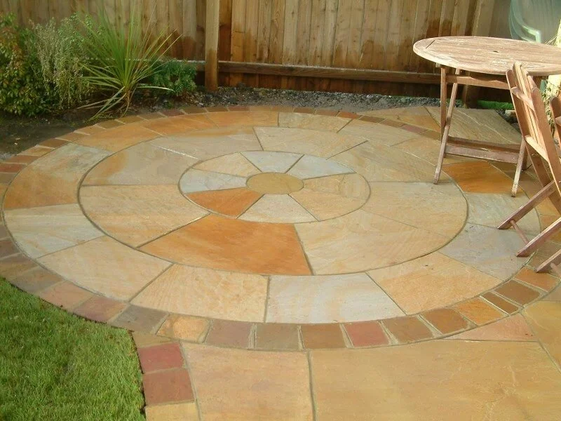 Circular Patio Closeup by Abel Landscapes Liverpool