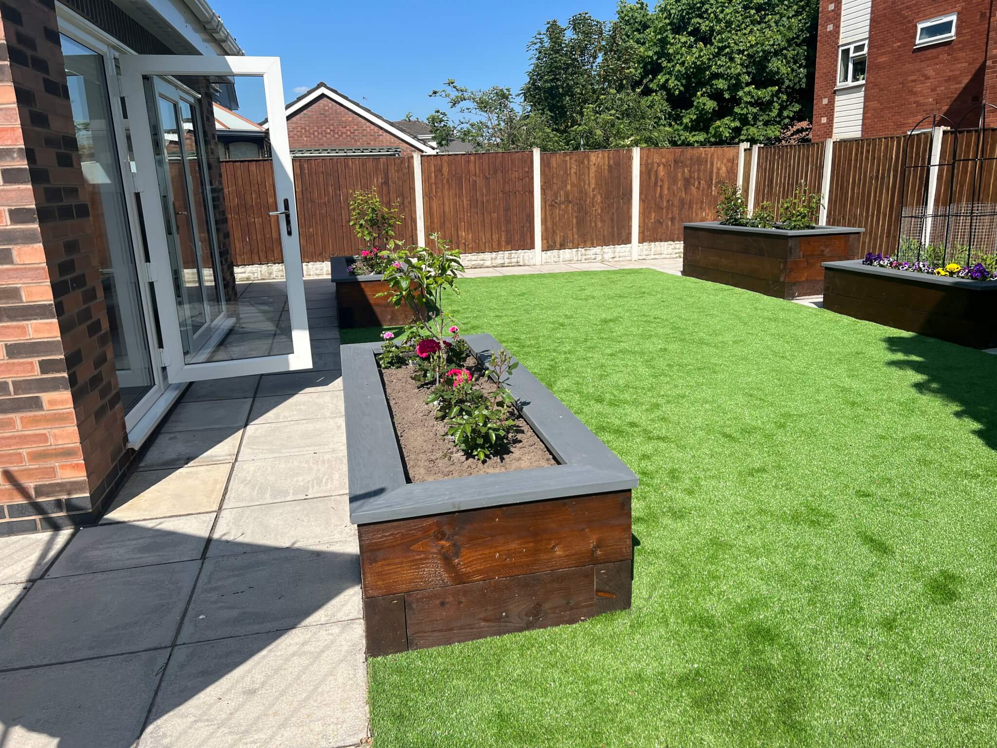 Raised Planters & Artificial Grass Liverpool Abel LandscapesAbel